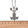 304 Stainless Steel Viking Mjolnir Thor Hammer Pendant Twisted Chain Necklaces for Men NJEW-S440-05AS-3