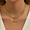 304 Stainless Steel Column Bar Pendant Mesh Chain Necklaces for Women GV4804-1-3