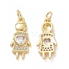 Brass Micro Pave Cubic Zirconia Pendants ZIRC-F134-03G-1