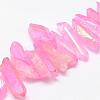 Electroplated Natural Quartz Crystal Bead Strands G-G896-03-1