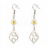 Millefiori Glass Flower Dangle Earrings Set EJEW-JE04468-3
