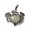 Natural Green Aventurine Heart Pendants KK-K331-01AS-09-2