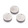 Non-Tarnish 304 Stainless Steel Textured Pendants X-STAS-I098-01-12mm-P-3