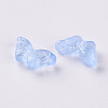 Transparent Spray Painted Glass Beads GLAA-S190-018F-02-3