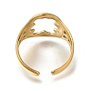 Hollow Bear 304 Stainless Steel Open Cuff Ring for Women RJEW-F161-02G-15-3