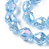 Transparent Electroplate Glass Beads Strands EGLA-N006-079B-3