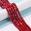 Electroplate Opaque Solid Color Glass Beads Strands EGLA-A044-P6mm-L22-4