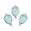 Cat Eye Faceted Teardrop Connector Charms G-B081-02P-03-1