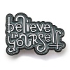 Inspirational Word Black Alloy Brooches JEWB-G037-01C-1