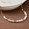 925 Sterling Silver with Natural Pearls Beads Necklaces NJEW-Z030-06G-4