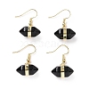 Gemstone Bullet Dangle Earrings EJEW-A085-01G-2