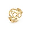 Brass Open Cuff Rings for Women RJEW-K289-01G-4