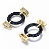 Brass Micro Pave Cubic Zirconia Links Connectors KK-S061-44B-NR-1