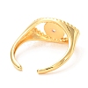 Horse Eye Golden Enamel Cuff Rings for Women KK-G404-01-4