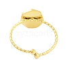 Real 18K Gold Plated 304 Stainless Steel Open Cuff Rings for Women RJEW-B061-02G-05-3