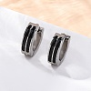 304 Stainless Steel with Enamel Hoop Earrings EJEW-M001-21C-P-1