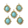 Vacuum Plating 201 Stainless Steel Natural Turquoise Pendants STAS-C064-VC869-1