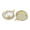 Brass Micro Pave Cubic Zirconia Pendants KK-G485-17D-G-2