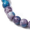 Synthetic Ocean White Jade Beads Stretch Bracelets for Women Men BJEW-JB11300-01-4