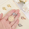 CHGCRAFT  6Pcs 3 Colors Brass Fold Over Clasp with Crystal Rhinestone KK-CA0002-70-3