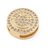 Brass Micro Pave Cubic Zirconia Slide Charms ZIRC-I068-28G-2