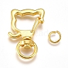 Alloy Swivel Lobster Clasps X-KEYC-WH0016-37G-1