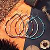 5Pcs Natural & Synthetic Round Gemstone and Skull Synthetic Turquoise Bead Necklaces NJEW-JN05391-1