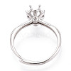 Rhodium Plated 925 Sterling Silver Micro Pave Cubic Zirconia Engagement Solitaire Ring Settings STER-T008-19P-3