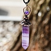 Natural Amethyst with Metal Big Pendants PW-WG20046-02-1