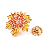 Maple Leaf Shape Alloy Enamel Brooch JEWB-U006-03KCG-3