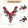 3D Rose Flower Metallic Thread Embroidered Floral Lace Collar AJEW-WH0314-25-2