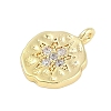 Rack Plating Brass with Cubic Zirconia Pendants KK-Q018-02G-2