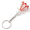 Glass Seed Bead with Acrylic Angel Keychain KEYC-MZ00026-04-4