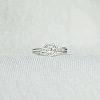 2Pcs Heart 925 Sterling Silver Micro Pave Clear Cubic Zirconia Finger Rings for Women FS-WG4005F-04-2