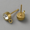 304 Stainless Steel with Crystal Rhinestone Stud Earring Findings STAS-WH0044-50G-2