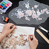 BENECREAT 2Pcs 2 Colors 3D Flower Pattern Rayon Embroidery Ornament Accessories DIY-BC0006-74A-3