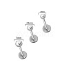 304 Stainless Steel Micro Pave Clear Cubic Zirconia Cartilage Earrings WG9004D-33-1