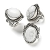 Natural Howlite Adjustable Rings RJEW-I108-01AS-01-2