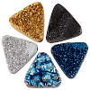 Olycraft 5Pcs 5 Colors Electroplated Natural Druzy Quartz Crystal Beads G-OC0003-98-1