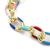 Brass Cable with Enamel Chain Necklaces NJEW-L170-12G-2