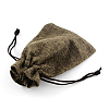 Polyester Imitation Burlap Packing Pouches Drawstring Bags ABAG-R005-14x10-05-3