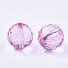 Faceted Round Transparent Clear Acrylic Beads for Chunky Jewelry Making X-PL544Y-3-2