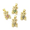 Rack Plating Brass Pave Cubic Zirconia Pendants KK-R144-17G-1