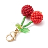 Cherry Glass Seed Beads Pendant Decorations HJEW-MZ00126-4