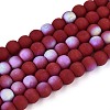 Frosted Opaque Glass Beads Strands GLAA-T032-P4mm-MBB23-1