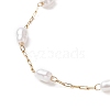 Glass Pearl Link Chain Bracelet BJEW-JB09238-4