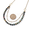 6mm Round Natural Indian Agate Beaded Lariat Necklaces NJEW-JN04964-3