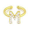 Rack Plating Brass Open Cuff Rings for Women RJEW-F162-01G-M-2