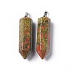 Natural Unakite Double Terminated Pointed Pendants G-G926-01P-04-2