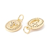 Rack Plating Brass Micro Pave Clear Cubic Zirconia Charms ZIRC-I057-17G-2